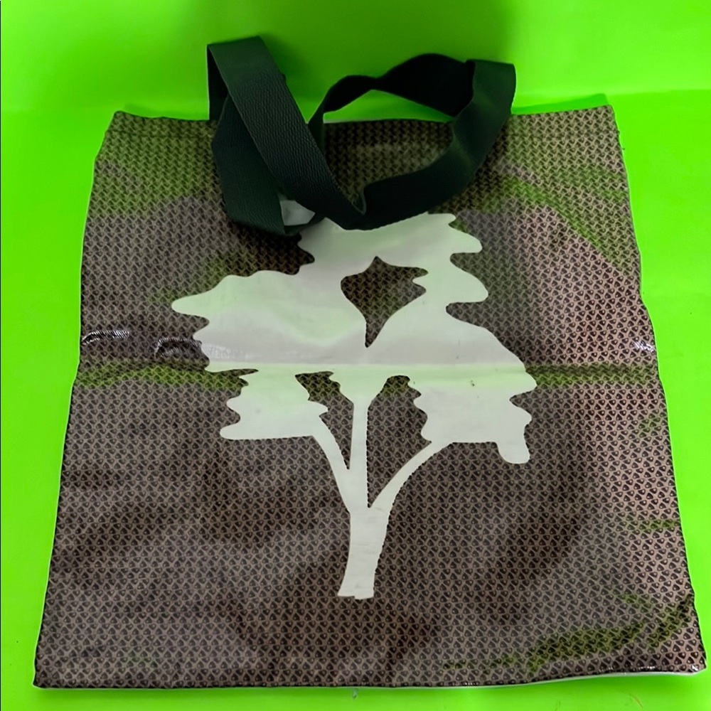Modella Brown Tote Bag with White Tree Design and Black Straps